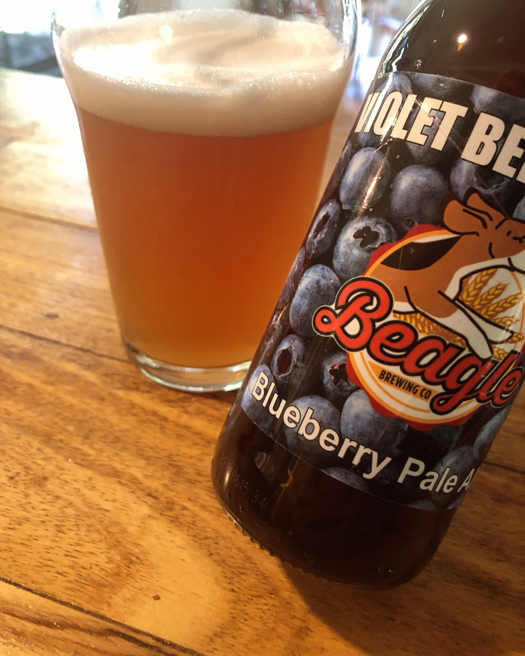 Violet Beeregarde hoppy pale ale brewed from blueberries
